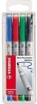 Stabilo Folienschreiber OHPen 853/4 M 1mm non perm. sort. 4St. 156015299