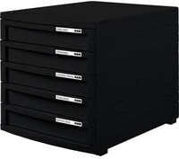 Han Schubladenbox CONTUR 1505-13 DIN A4/B4/C4 5Sch&uuml;be geschl. sw/sw 127005590