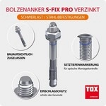 100 Stk. TOX-D&uuml;bel-Techn. Bolzenanker S-Fix Pro M8x75/9,KT 04010210