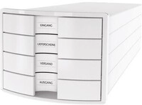 Han Schubladenbox IMPULS 1012-12 DIN A4/C4 4F&auml;cher geschl. ws 127009101