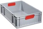 Allit Transportstapelbeh&auml;lter L600xB400xH170mm grau PP geschlossener Griff rot