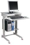 PC-Arbeitstisch H720-1100xB600xT500mm lichtgrau fahrbar Noname 6820-9