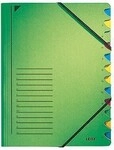 Leitz Ordnungsmappe 39120055 DIN A4 12F&auml;cher farbig Karton gr&uuml;n 125133460