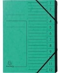 Exacompta Ordnungsmappe 541203E DIN A4 12F&auml;cher Karton gr&uuml;n 127613260