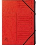 Exacompta Ordnungsmappe 541205E DIN A4 12F&auml;cher Karton rot 127613230