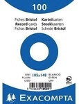 Exacompta Karteikarte 10509E DIN A6 blanko wei&szlig; 100 St./Pack. 144075101