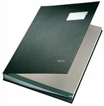 Leitz Unterschriftsmappe 57010095 DIN A4 10 F&auml;cher Graupappe schwarz 127700690
