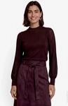 Damen Pullover mit transparenten &Auml;rmeln