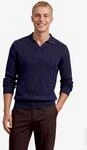 Herren Strickpullover mit Hemdkragen Strukturmuster