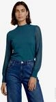 Damen Pullover mit transparenten &Auml;rmeln