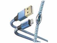 HAMA Ladekabel "Reflective" USB-A Lightning 1,5m Nylon Blau 00201553 - Stylisches