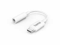HAMA Aux-Adapter USB-C – 3,5-mm-Klinke-Buchse, Weiß (00201524) –