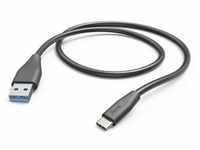 HAMA Ladekabel USB-A auf USB-C 1,5m Schwarz (00201595) - Schnellladung für