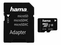 HAMA microSDXC 64GB Class 10 UHS-I 80MB/s + Adapter - Ideal für Full-HD-Videos