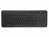Trust Veza schwarz Tastatur - Multimedia-Tastatur mit XL-Touchpad