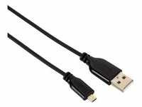 HAMA USB-2.0-Anschlusskabel 0,75m Schwarz (00074249) - A-Stecker auf Mini-B-St. -