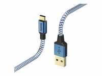 HAMA "Reflected" USB-A auf USB-C Kabel - High-Speed Lade-Sync, Blau, 1,5 m