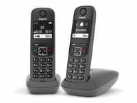 Gigaset AE690 Duo Anthrazit Schnurloses Telefon - Beleuchtetes Display, Freisprechen