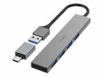 HAMA USB-Hub, 4 Ports, USB 3.2 Gen1, 5 Gbit/s, Ultra Slim