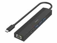 HAMA USB-Hub: USB-C Multiport Hub mit 6 Ports, 4K HDMI, Gigabit LAN (00200144)