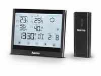 HAMA Wetterstation "Full Touch" Schwarz - Digitale Temperaturstation mit