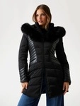 Steppjacke Mit Kunstpelz-Kapuze