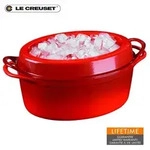 Le Creuset Br&auml;ter Doufeu oval 32 cm Kirschrot