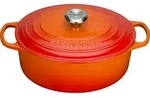 Le Creuset Br&auml;ter oval Signature 29 cm Ofenrot