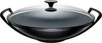 Le Creuset 25304360000460, Le Creuset Wok mit Glasdeckel Schwarz - Schwarz - 33 bis