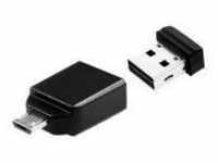 Verbatim Nano - USB-Stick 16 GB mit Micro USB-Adapter Schwarz