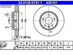 Bremsscheibe ATE 24.0126-0191.1 (2 Stk.) f&uuml;r Opel Insignia B Grand Sport