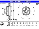 Bremsscheibe ATE 24.0136-0132.2 f&uuml;r BMW 7er X3