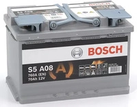 BOSCH 0 092 S5A 080, Autobatterie BOSCH S5 12V 70Ah A08 AGM Batterie f&uuml;r Start-Stop
