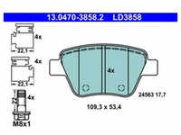 Bremsbelagsatz Scheibenbremse ATE 13.0470-3858.2 für Seat VW Skoda Audi Leon A3