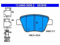 Bremsbelagsatz Scheibenbremse ATE 13.0460-3858.2 für Seat VW Skoda Audi Leon A3