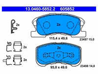 Bremsbelagsatz Scheibenbremse ATE 13.0460-5852.2 für Daihatsu Sirion Move Yrv