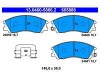 Bremsbelagsatz Scheibenbremse ATE 13.0460-5886.2 für Hyundai Terracan