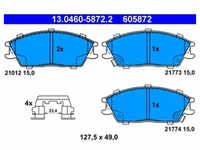 Bremsbelagsatz Scheibenbremse ATE 13.0460-5872.2 für Hyundai Lantra II Accent