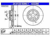 Bremsscheibe ATE 24.0122-0286.1 (2 Stk.) für Fiat 500l
