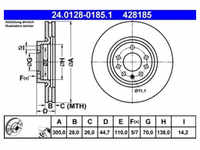 Bremsscheibe ATE 24.0128-0185.1 (2 Stk.) für Fiat Croma