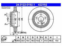 Bremsscheibe ATE 24.0122-0192.1 (2 Stk.) für Mercedes-Benz S