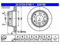 Bremsscheibe ATE 24.0124-0190.1 (2 Stk.) für Porsche 911