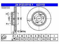 Bremsscheibe ATE 24.0123-0110.1 (2 Stk.) für Honda Stream FR-V Civic VIII
