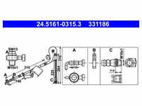 Bremsschlauch ATE 24.5161-0315.3 für Peugeot Citroën 407 SW C6