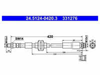 Bremsschlauch ATE 24.5124-0420.3 für Ford C-Max Focus II Turnier