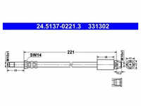Bremsschlauch ATE 24.5137-0221.3 für BMW 3er X1