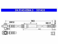 Bremsschlauch ATE 24.5143-0564.3 für Seat VW Skoda Audi Leon Touran Caddy III