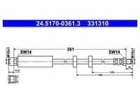 Bremsschlauch ATE 24.5170-0361.3 für Volvo S70 V70 I