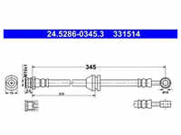 Bremsschlauch ATE 24.5286-0345.3 für Chevrolet Spark