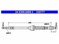 Bremsschlauch ATE 24.5308-0489.3 für Ford KA